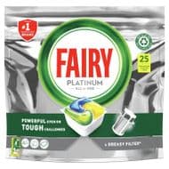 Fairy Platinum Dishwasher Tablets - Pack 25 Lemon